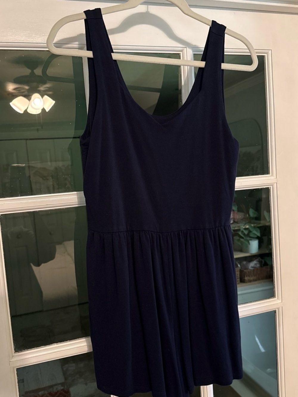 LOFT Navy Sleeveless Dress with V-Neck